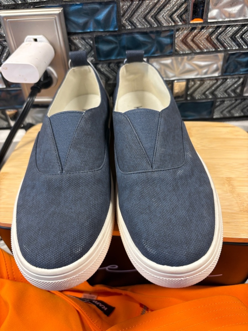Kensie Men's Navy Slip-On Canvas Loafers